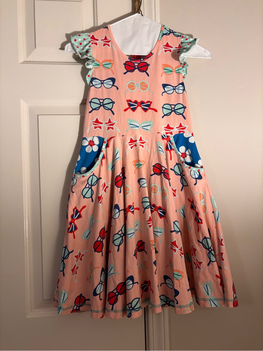 Wildflowers Pink Sundress with Multicolor Sunglasses Print